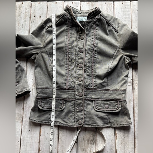 Indigo Palms | military | olive | fitted | button up | jacket | M - Picture 3 of 13